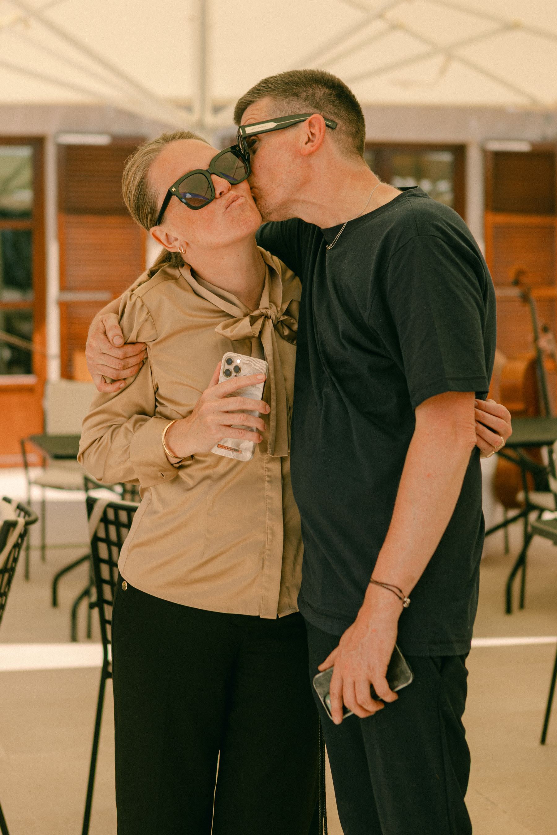 Christel Winther behind the scenes at a destination wedding