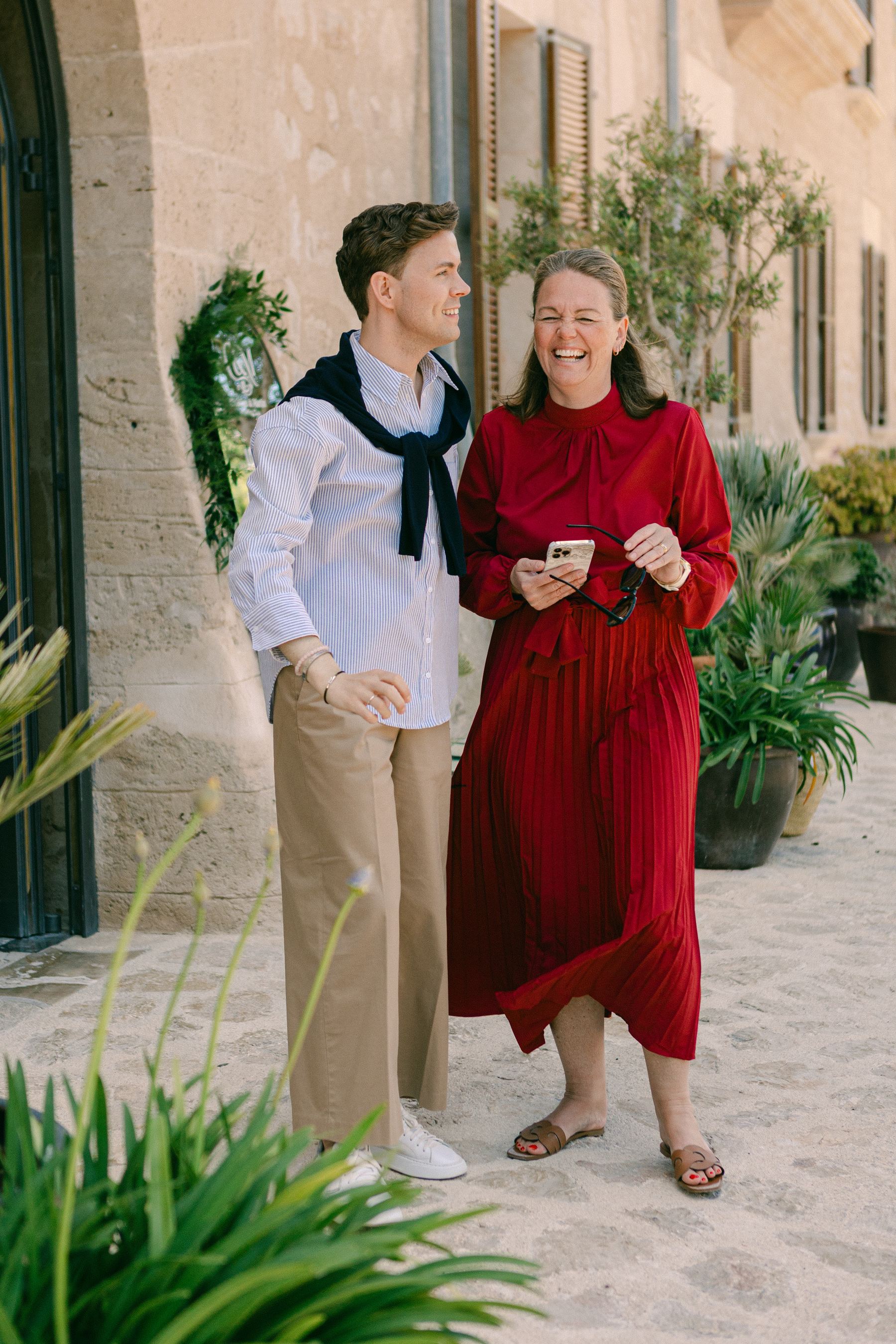 Christel Winther with a team member at a Mediterranean venue