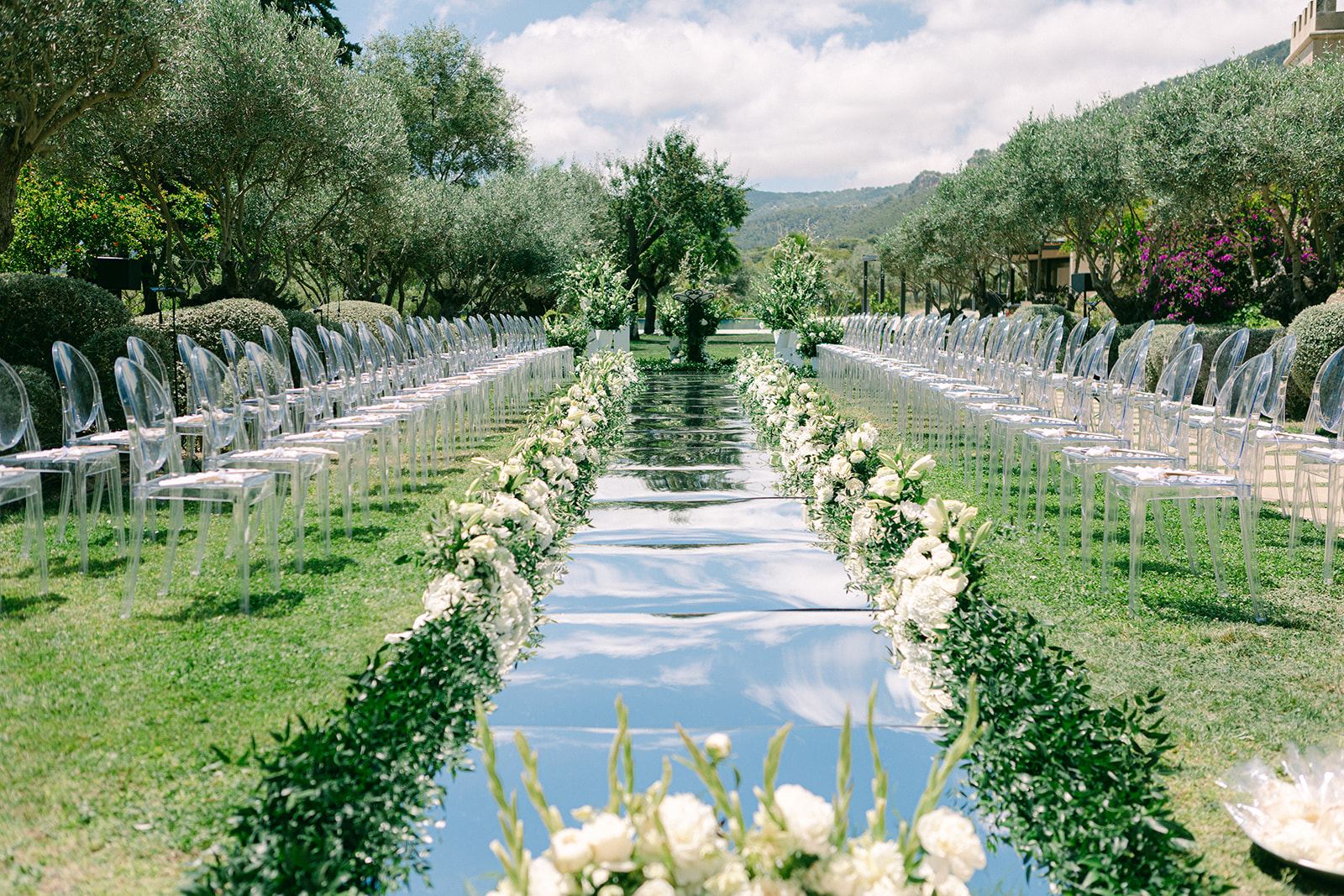 A wedding ceremony beneath ancient olive groves in Mallorca
