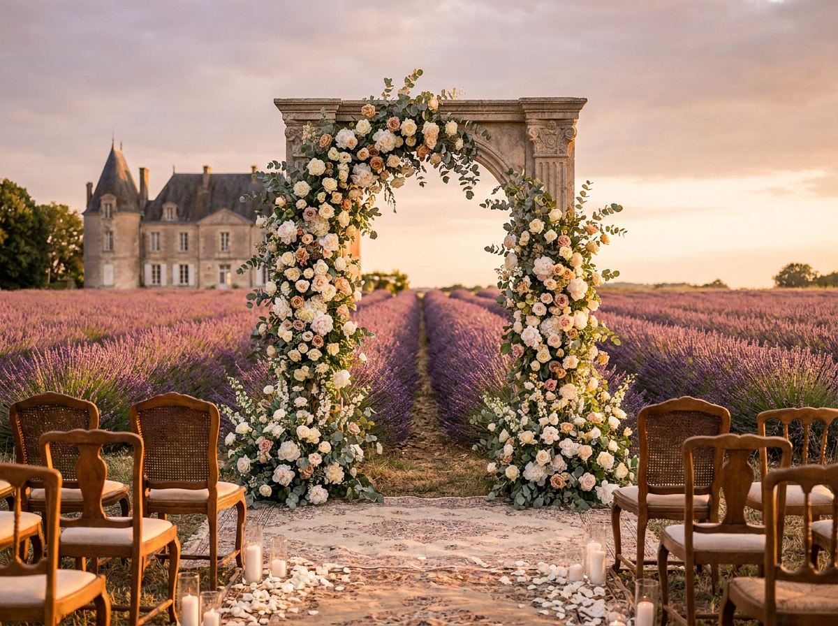 A luxury wedding setting in Provence, France